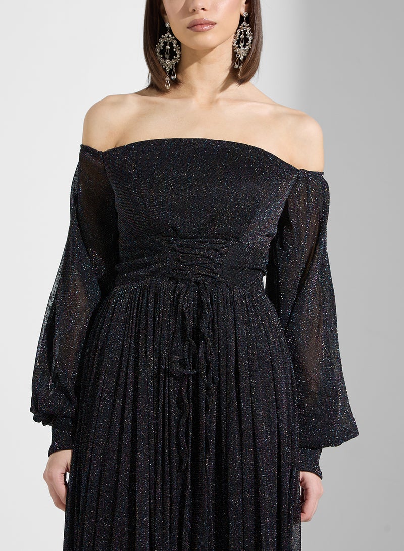 Ella Limited Edition Off-Shoulder Glitter Dress  - Image 3