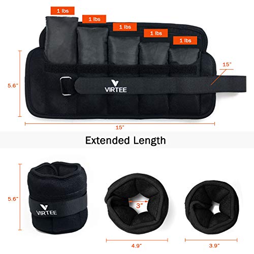 Virtee Adjustable Ankle Weights, 3/7/10 Lbs Pair Arm Leg Weights Set for Men and Women, Weighted Ankle Weight for Jogging, Walking, Gymnastics, Aerobics, Physical Therapy - Image 4