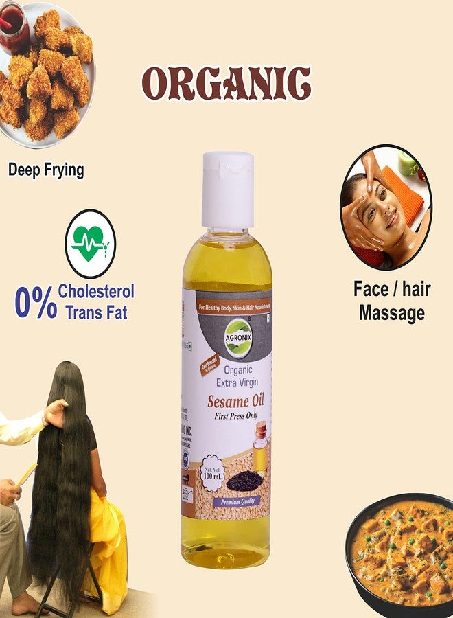 AGRONIX 100% Pure Cold Pressed Sesame Oil For Hair And Skin 100ml - Image 3