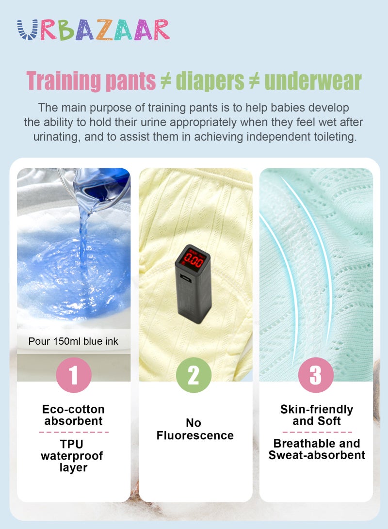 URbazaar Baby Potty Training Underwear for Boys and Girls, 5 Pack Absorbent Training Pants for Toddlers with Printed Reusable Cotton Toilet Training Pants for 8-13kg Kids (2-4 Years) - Image 5