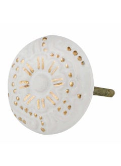 Indian-Shelf IndianShelf 2 Pieces White Floral Ceramic Drawer Knobs for Kitchen Cabinet Hardware Decorative Door Pulls Dresser Luxury Chest 