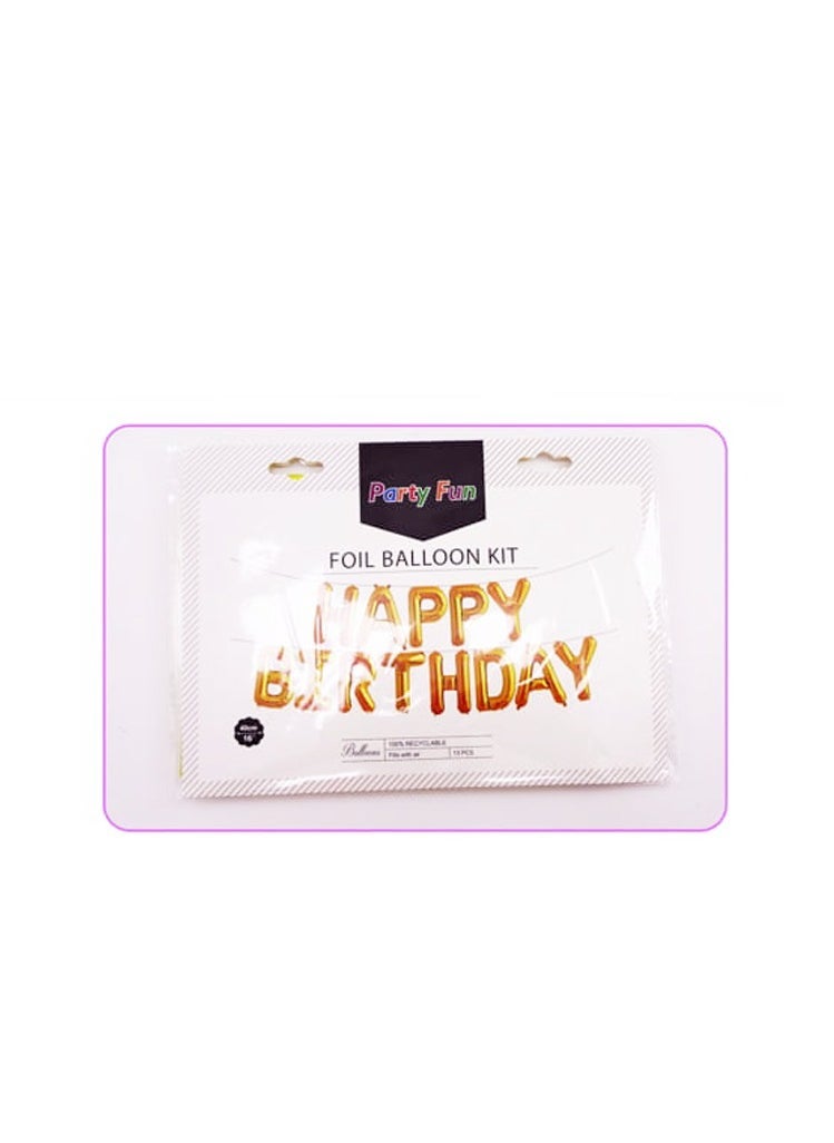 PARTY FUN Foil Balloon Happy Birthday Golden Colour - Image 3