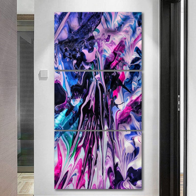 ماركتنا ثلاث لوحات قماشية بتصميم مودرن مع برواز مجوف مقاس (90×40) ثلاث قطع - Image 1