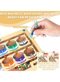 MVAQKLM  Magnetic Color and Number Maze,Montessori Educational Wooden Magnet Puzzle Game Board for Toddlers,Toddler Activities Counting Matching Games,Learning Fine Motor Skills for Preschoolers  - Image 4