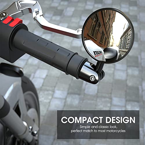 Asryd Aluminium Alloy Motorcycle Mirrors - Round Adjustable Upto 180 Degree Bar End Side Mirror Suitable For (Pack of 2) For Hero Xtreme 160R - Image 2