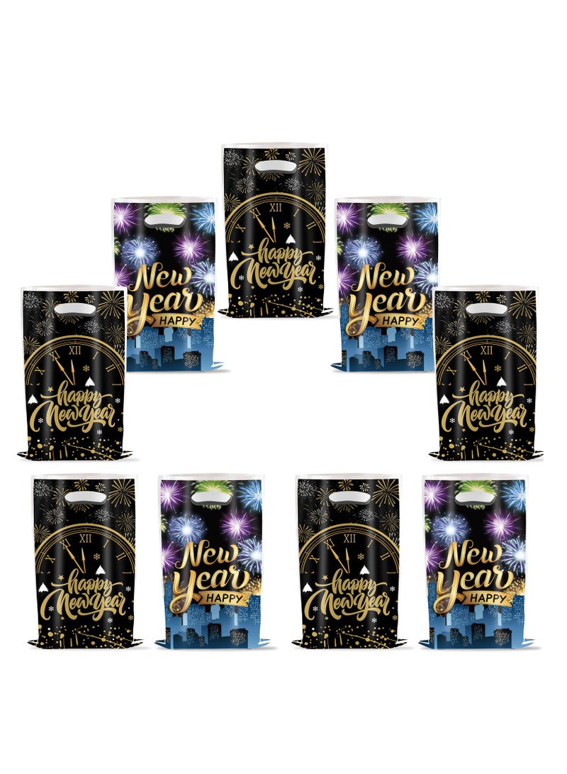 Generic 12 Pack Happy New Year Gift Bags with 18 Pcs Happy New Year Stickers, Happy New Years Eve Party Favors Candy Treat Goodie Bags for New Years Eve Party Supplies Decorations 2025  - Image 2