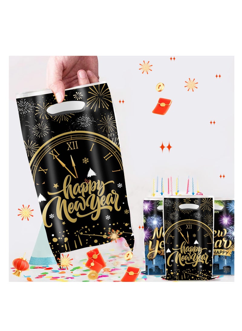 Generic 12 Pack Happy New Year Gift Bags with 18 Pcs Happy New Year Stickers, Happy New Years Eve Party Favors Candy Treat Goodie Bags for New Years Eve Party Supplies Decorations 2025  - Image 5