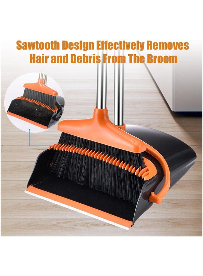 HOMESTAR Upgrade Broom and Dustpan Set, Self-Cleaning with Teeth, Indoor&Outdoor Sweeping, Ideal for Dog Cat Pets Home Use, Stand Up - Image 2