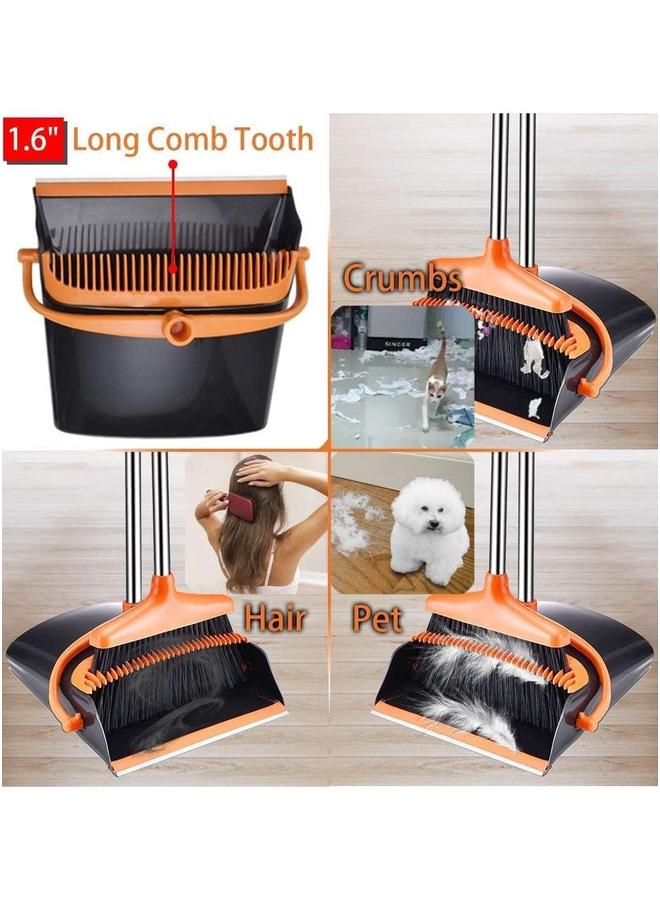 HOMESTAR Upgrade Broom and Dustpan Set, Self-Cleaning with Teeth, Indoor&Outdoor Sweeping, Ideal for Dog Cat Pets Home Use, Stand Up - Image 4
