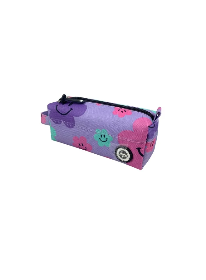 JUST HYPE Original Pencil Pouch - Purple Happy Flowers