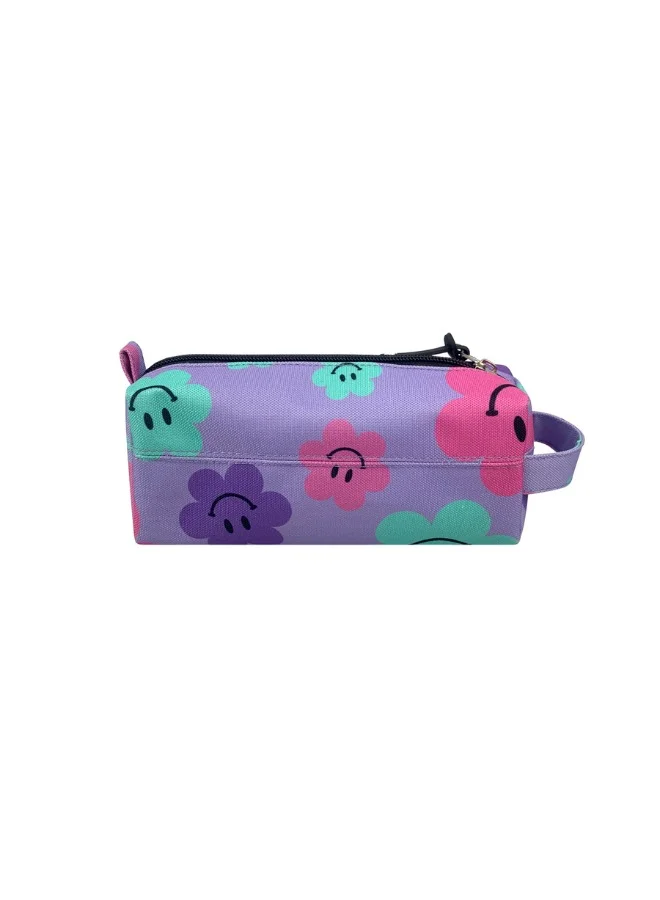 JUST HYPE Original Pencil Pouch - Purple Happy Flowers