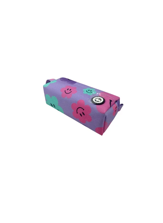 JUST HYPE Original Pencil Pouch - Purple Happy Flowers