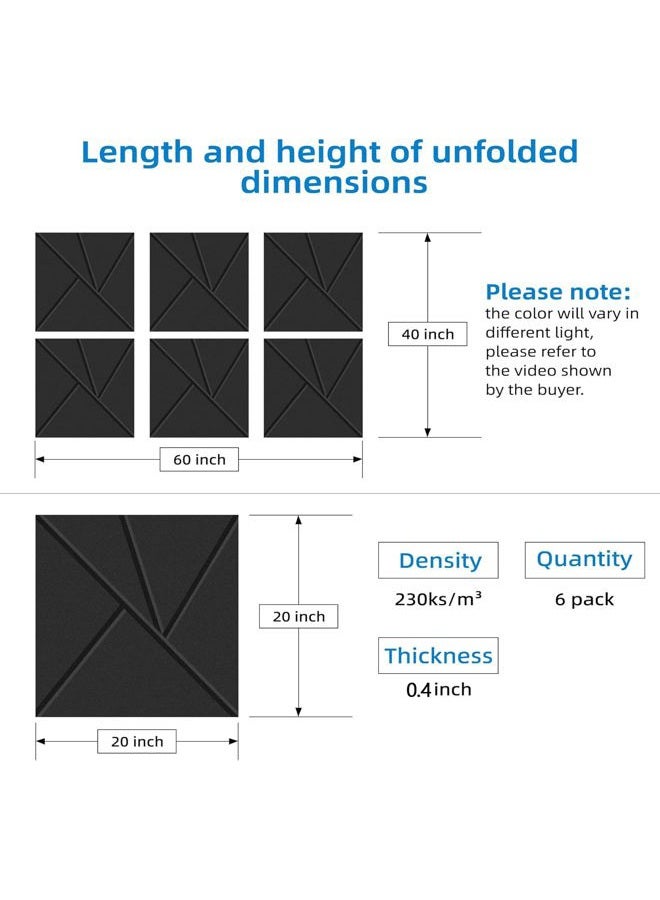 Temgcuam لوحات صوتية عازلة للصوت من TEMGCUAM - 6 عبوات - 60" × 40" لوحات زخرفية كبيرة - Image 2