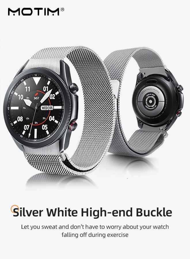 Motim Milanese Mesh Loop Magnetic Watch Band for Apple watch10/9/8/7/SE/6/5/4/3/2 and Samsung Watch, Stainless Steel Replacement Strap for Men Women, 20mm - Image 1