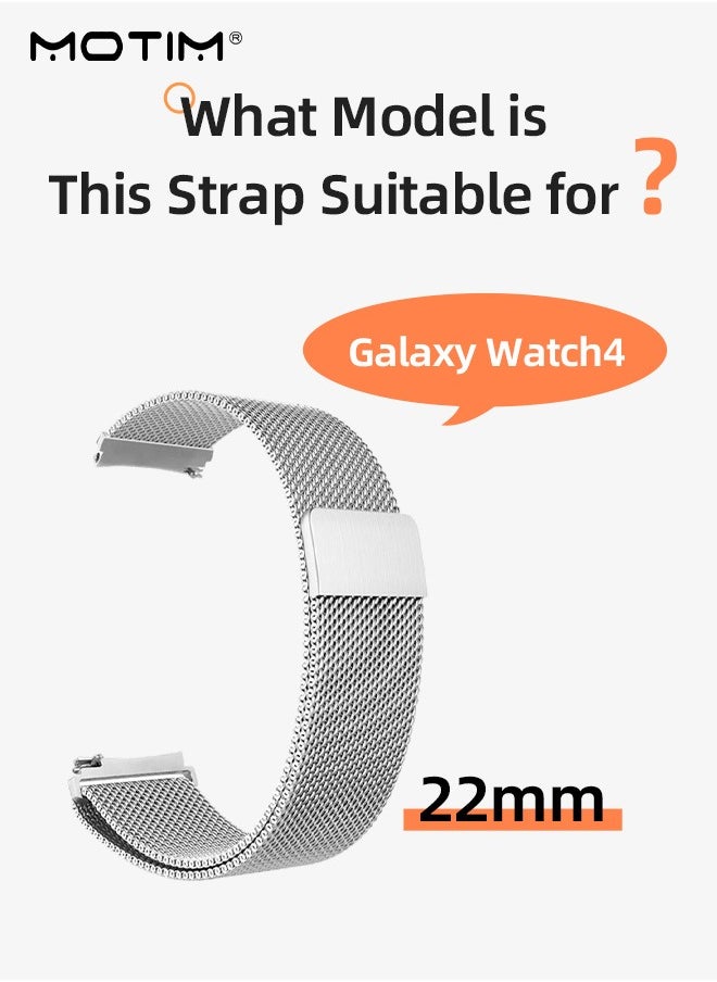 Motim - Stainless Steel Milanese Watch Band Magnetic Loop for Apple watch7/SE/6/5/4/32 and Samsung Watch 4, Metal Mesh Replacement Strap, 20mm - Image 1