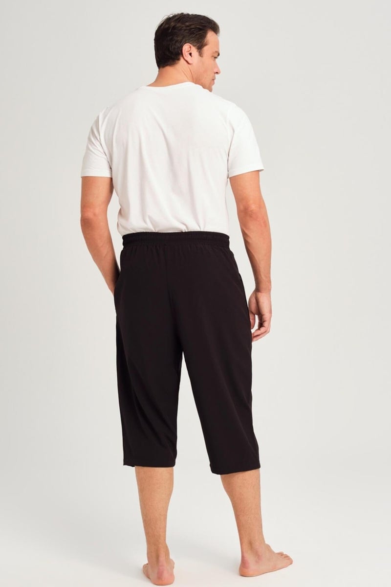 Haşema Wide Cut Plus Size Black Men's Long Shorts - Image 2