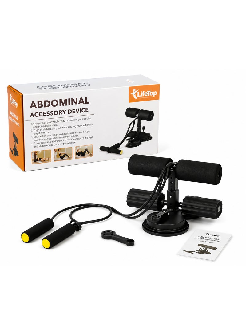 Lifetop Abdominal Accessory Device with Suction Cup & Resistance Bands for Sit-Up Training, Adjustable Foot Holder - Image 5