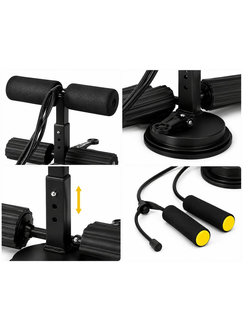 Lifetop Abdominal Accessory Device with Suction Cup & Resistance Bands for Sit-Up Training, Adjustable Foot Holder - Image 4