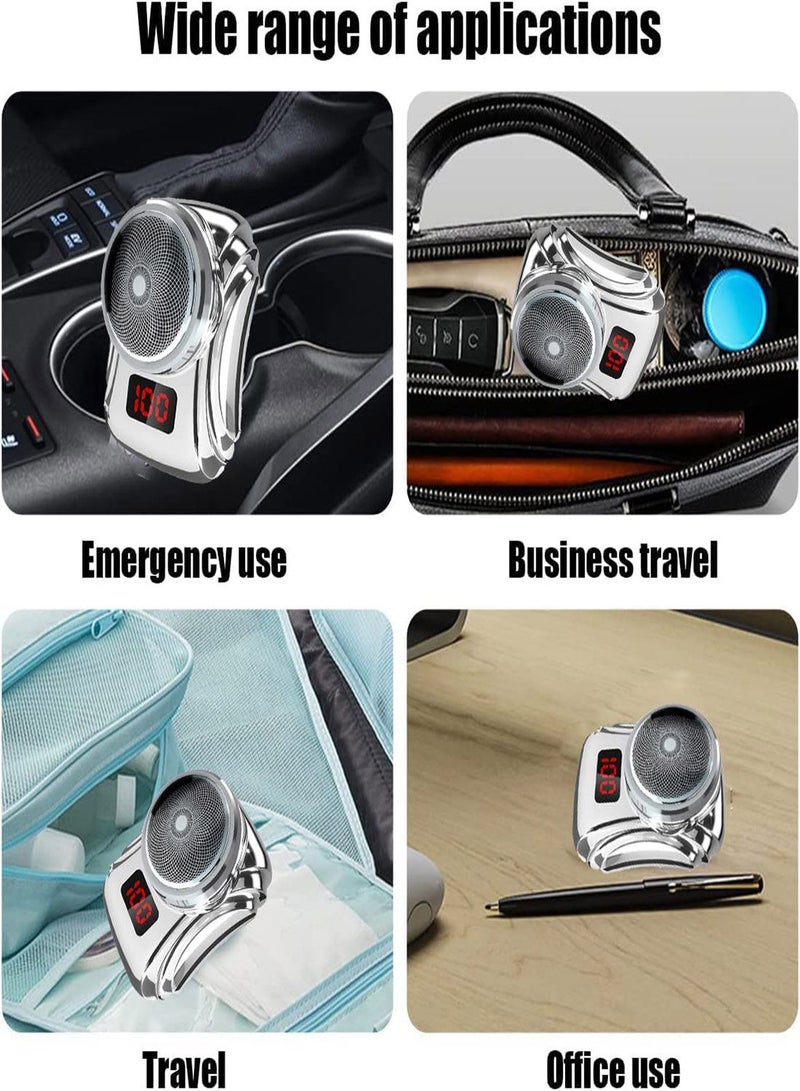 Y&D Mini Electric Shaver, Pocket Portable Face Razor Wet and Dry Shaver for men with LED Power Display, IPX7 Waterproof, USB C Rechargeable Travel - Image 3