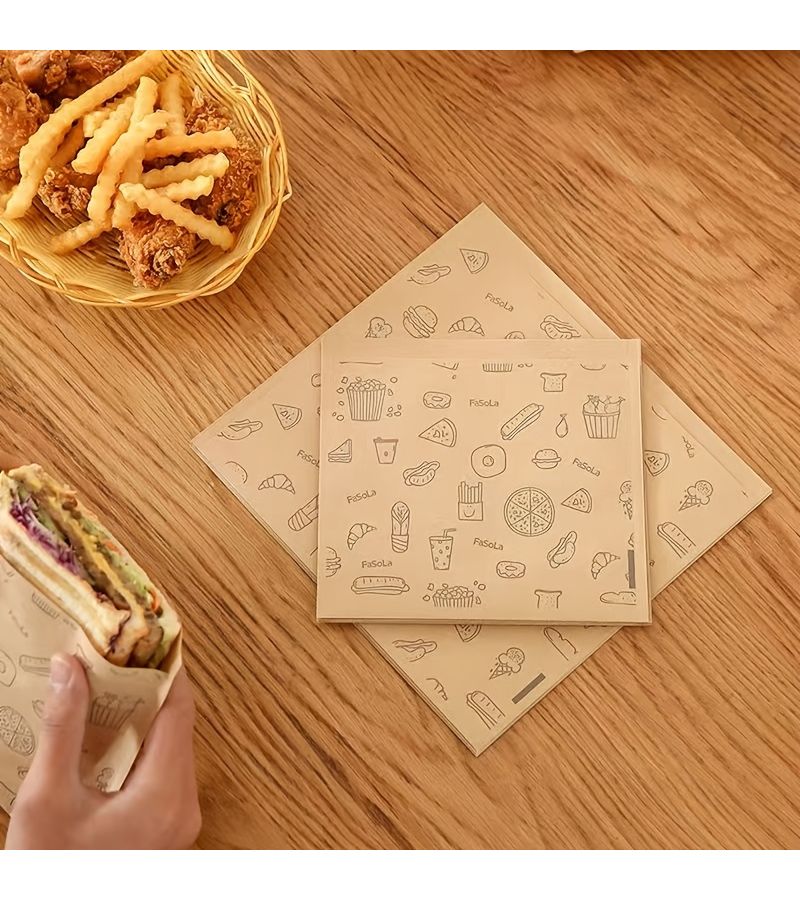 25 Pcs Brown Kraft Paper Oil Resistant Food Bags Sandwich Bread Hamburger French Fry Fried Chicken Greaseproof Packaging - Image 4