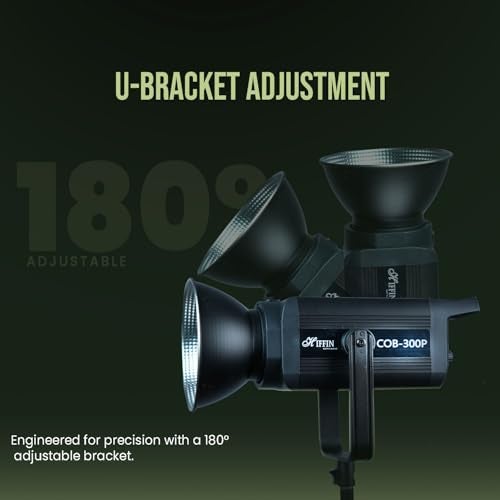 HIFFIN إضاءة فيديو LED احترافية ثنائية اللون HIFFIN (COB-300P) بقوة 300 واط مع جهاز تحكم عن بُعد، درجة حرارة لون قابلة للتعديل من 2800K إلى 6800K، إضاءة استوديو قابلة للتعتيم للتصوير الفوتوغرافي والفيديو - Image 5