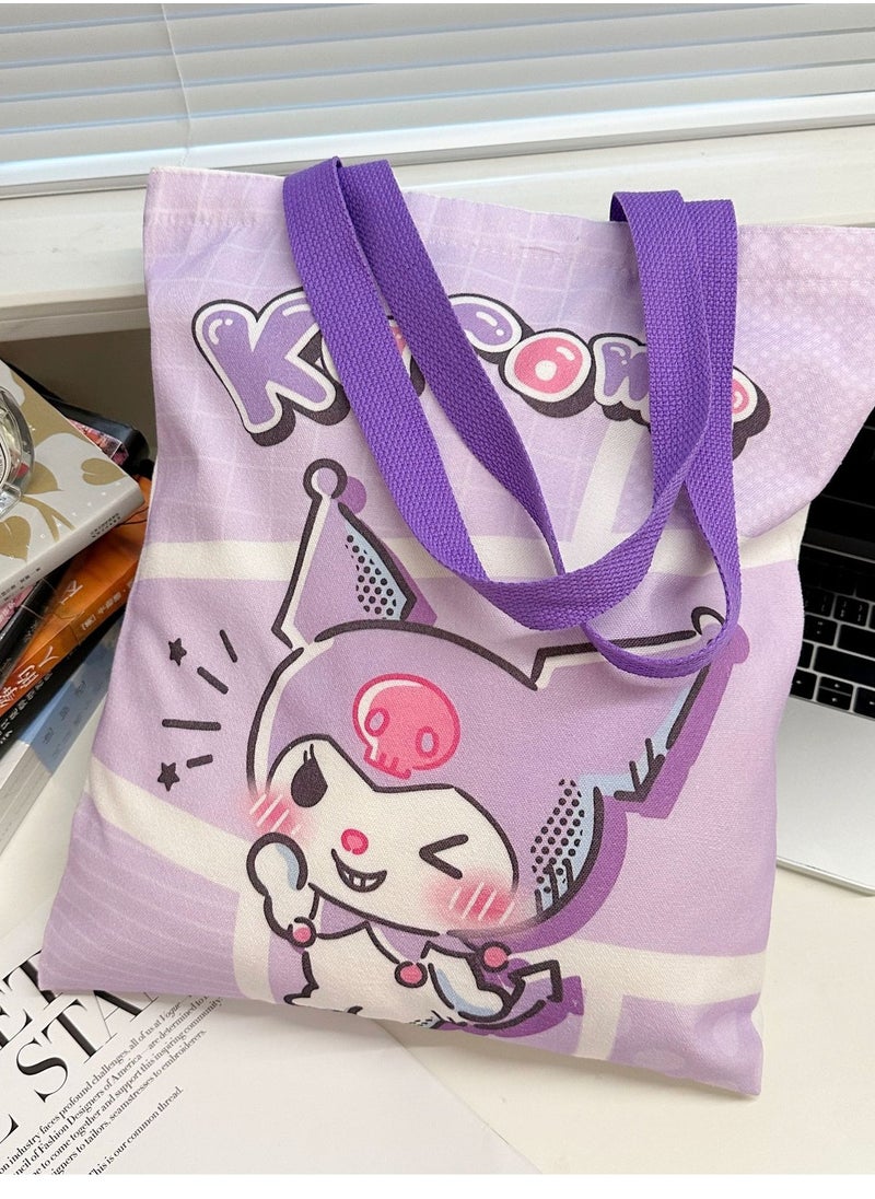 kuromi Diamond Grid Coulomi Cartoon Canvas Bag 