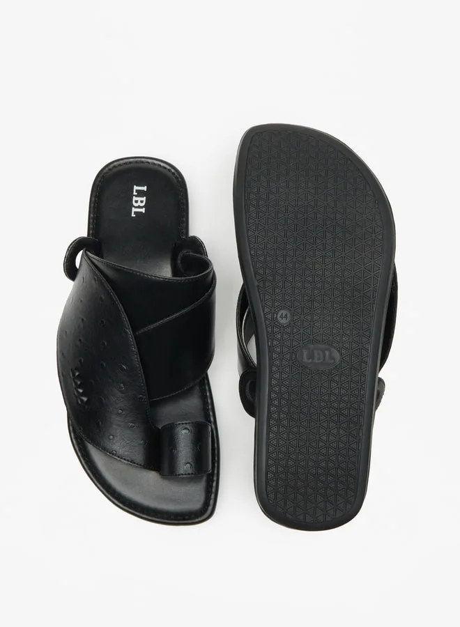 ال بي ال من شو اكسبرس Men Textured Slip-On Arabic Sandals with Toe Loop