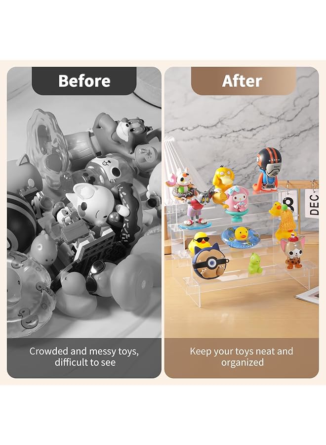 إيروريكس منظم العطور من الأكريليك، حامل عرض شفاف من 4 طبقات، لشخصيات البوب والكب كيك والحلوى وطلاء الأظافر والمجموعات الصغيرة - Image 3