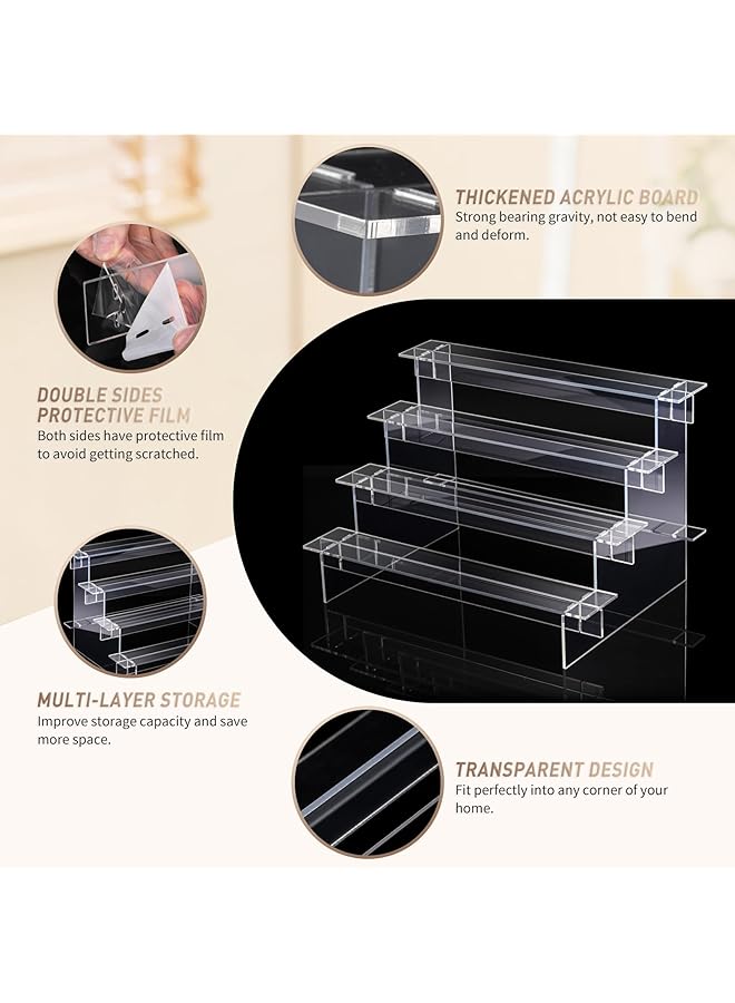 إيروريكس منظم العطور من الأكريليك، حامل عرض شفاف من 4 طبقات، لشخصيات البوب والكب كيك والحلوى وطلاء الأظافر والمجموعات الصغيرة - Image 2