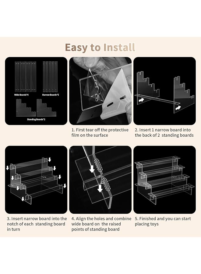 إيروريكس منظم العطور من الأكريليك، حامل عرض شفاف من 4 طبقات، لشخصيات البوب والكب كيك والحلوى وطلاء الأظافر والمجموعات الصغيرة - Image 4