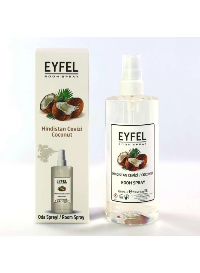 Eyfel coconut Room Spray, Floral Fragrance, 400 ml, Pit - Image 1