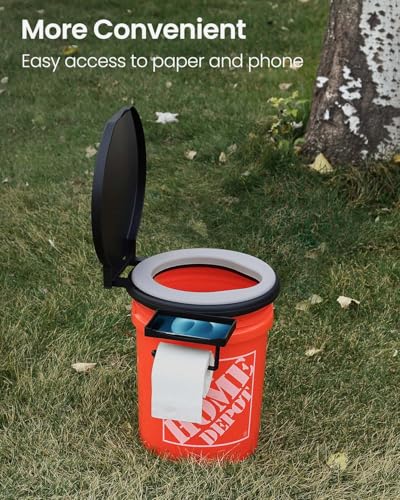 TRIPTIPS Portable Toilet with Soft Cushion, 5 Gallon Rotatable Lid, Adults and Kids Camping Toilet Seat for 5 Gal Bucket - Image 2