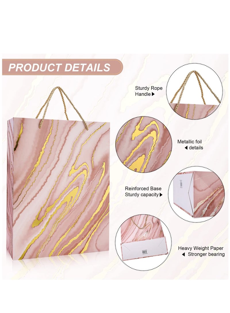 Zikra 12 Pack Gift Bags Small Gift Bags Premium Gift Bags Small Bulk Gift Bags 4 Different Designs Foil Gift Bags for Baby Showers Birthdays Weddings Parties 18cm*23cm*10cm - Image 5