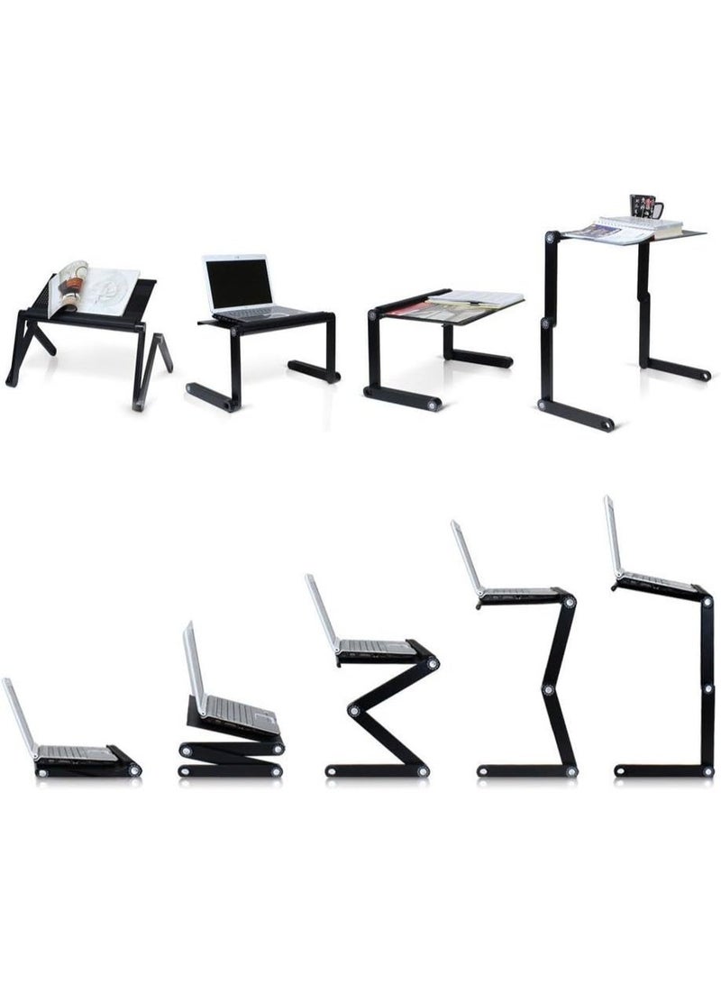 2026 T8 Professional Ergonomic Laptop Desk – Adjustable Standing & Sitting Stand with Mouse Pad – Premium Aluminum Portable Bed & Sofa Tray – Original Quality by Authorized Agent – Black - Image 3