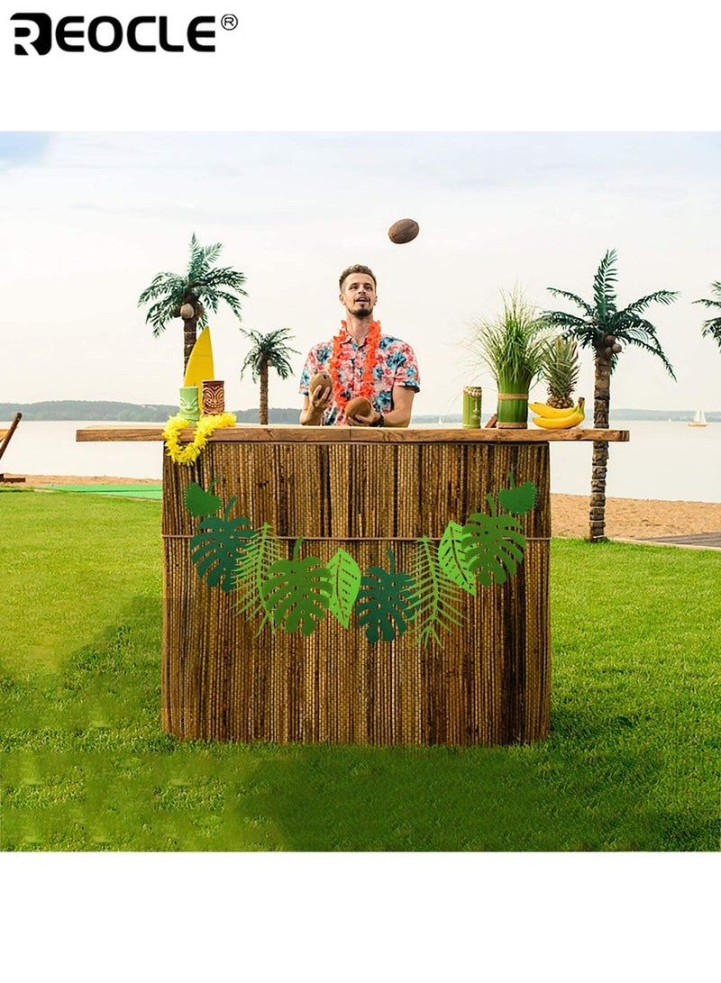 REOCLE 2PCS Hawaiian Aloha Party Decoration Banner Garland with Leaf Design Felt Hanging Decor for Luau Birthday Beach Party Themes for Adults Kids Families Event Planning and Home Decor - Image 3
