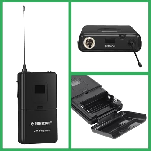 Phenyx Pro Wireless Bodypack Transmitter, 561.6MHz UHF Cardioid Pattern Wireless BodyPack Microphone, Fixed Frequency, 260 FT Range, for PTU-5000/PTU-4000 Series (PWB-5-561.6) - Image 2
