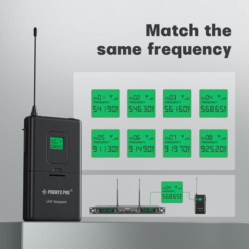 Phenyx Pro Wireless Bodypack Transmitter, 561.6MHz UHF Cardioid Pattern Wireless BodyPack Microphone, Fixed Frequency, 260 FT Range, for PTU-5000/PTU-4000 Series (PWB-5-561.6) - Image 3