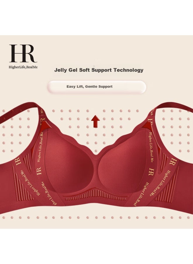 Hr Women's Red Seamless Push-up Bra For Zodiac Year Of The Horse, Ancola Red, Size S - Image 3
