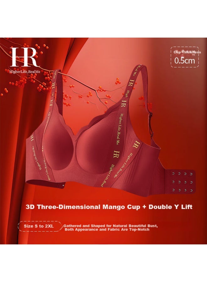 Hr Women's Red Seamless Push-up Bra For Zodiac Year Of The Horse, Ancola Red, Size S - Image 1