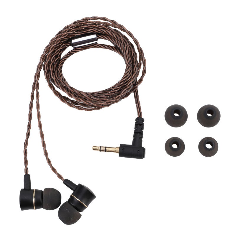 سماعة أذن سلكية IEM بمقبس مطلي بالذهب 3.5 ملم - جودة صوت HiFi - ملاءمة مريحة مع 3 أحجام من أطراف الأذن السيليكون - سماعات أذن سلكية IEM للموسيقيين في المسرح والاستوديو - Image 1