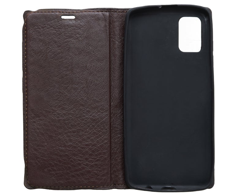Leather Flip Mobile Phone Case for Samsung Galaxy A31 \ Samsung Galaxy A51 - Brown - Image 2