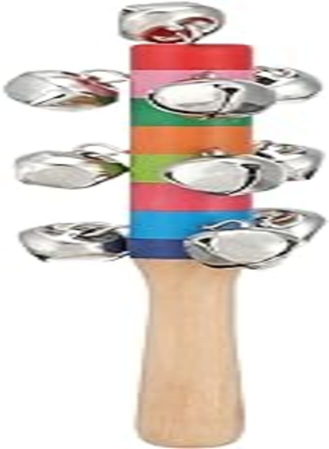 Kids colorful hand bell rattle