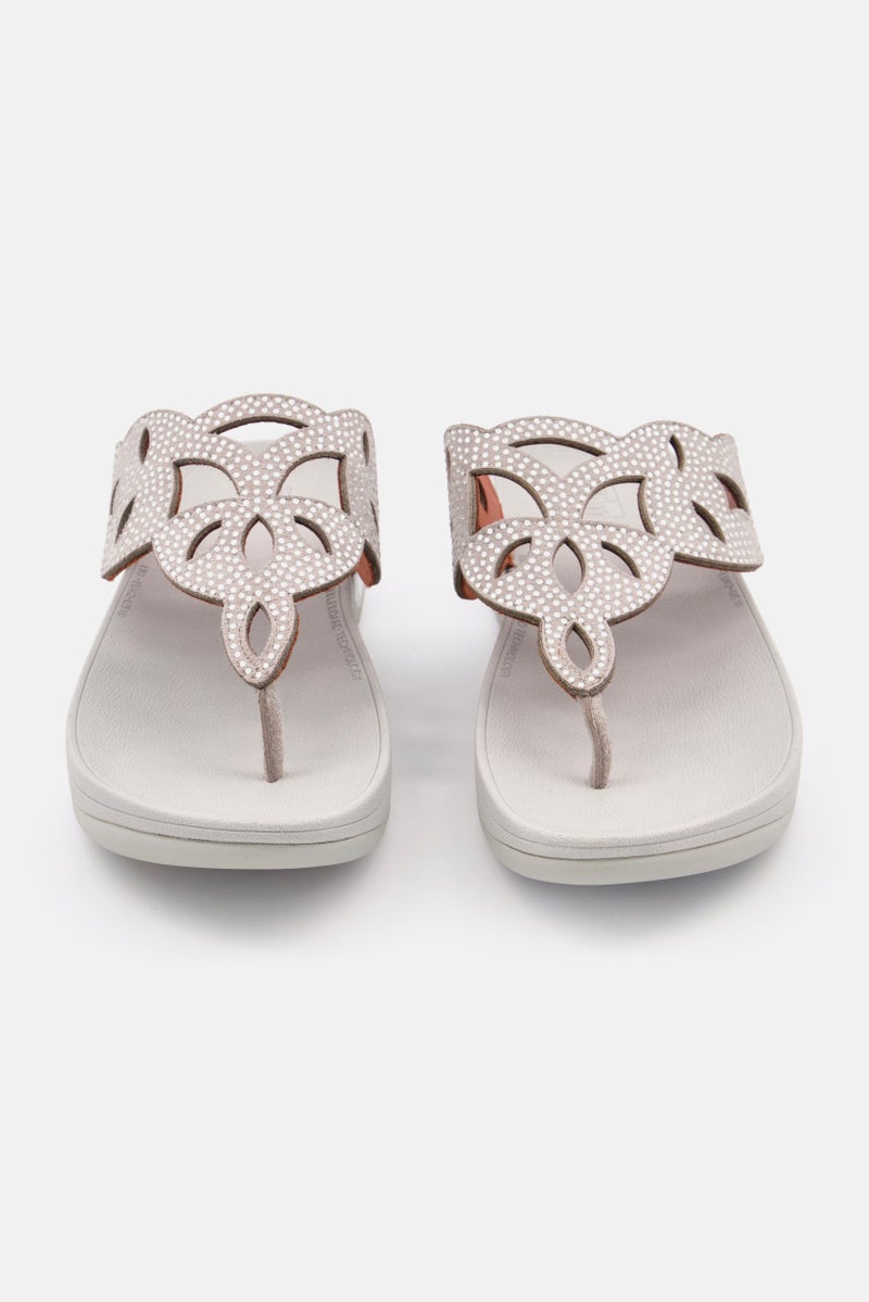 FitFlop Women Elora Crystal Toe Thong Sandals, Silver - Image 2