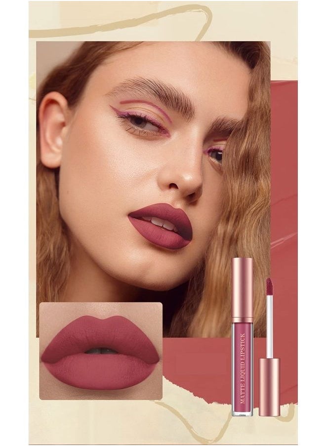 Bestland - 12Pcs Matte Liquid Lipstick + Lip Liner Pens Set, One Step Lips Makeup Sets Pigment Velvety Nude Lip Stain Waterproof Long Wear Lip Gloss Make up Gift Set (Set B) - Image 1