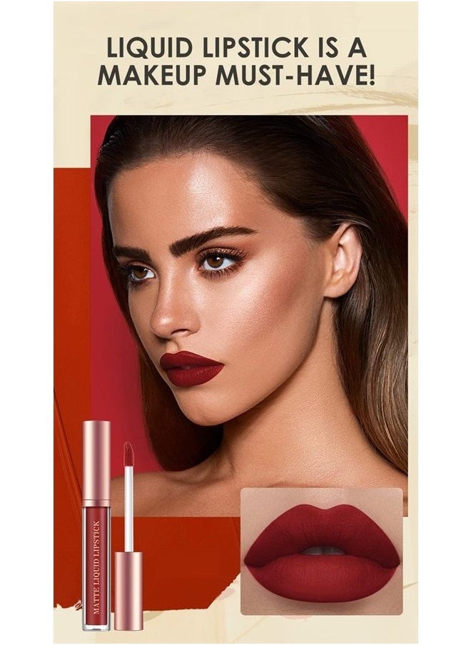 Bestland - 12Pcs Matte Liquid Lipstick + Lip Liner Pens Set, One Step Lips Makeup Sets Pigment Velvety Nude Lip Stain Waterproof Long Wear Lip Gloss Make up Gift Set (Set B) - Image 1