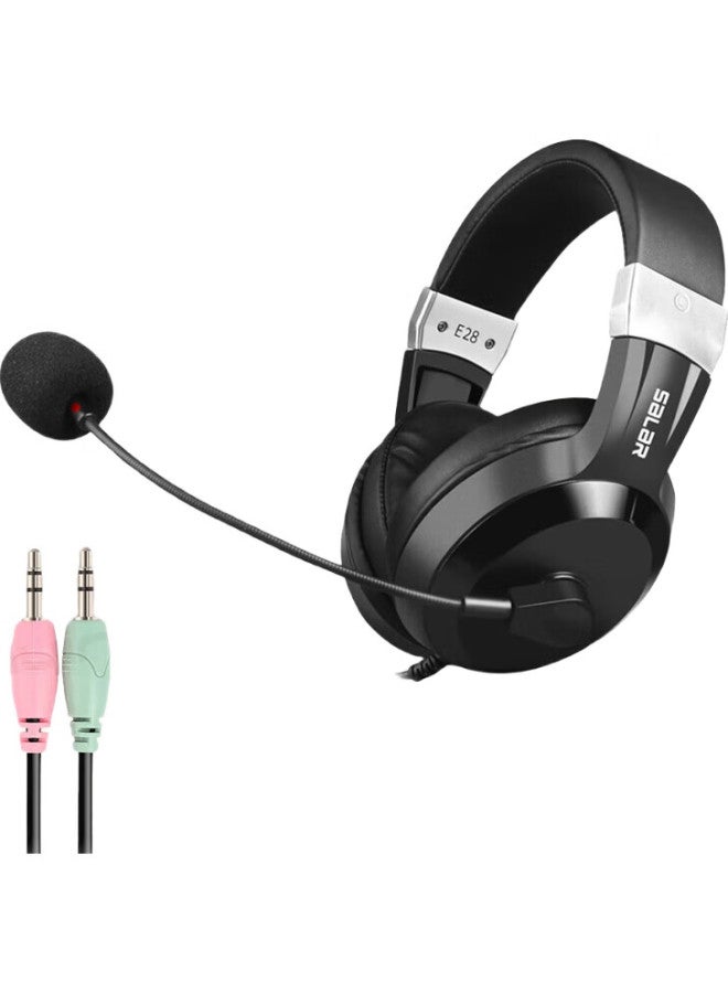 salar Shenglai E28 Headphones For Computer-Based English Speaking And Listening Exams, High School Entrance Exam, College Entrance Exam, Oral English Test, Recording, Practice, With Microphone, Headset For Human-Computer Dialogue, With Dual Plug-In - Image 3