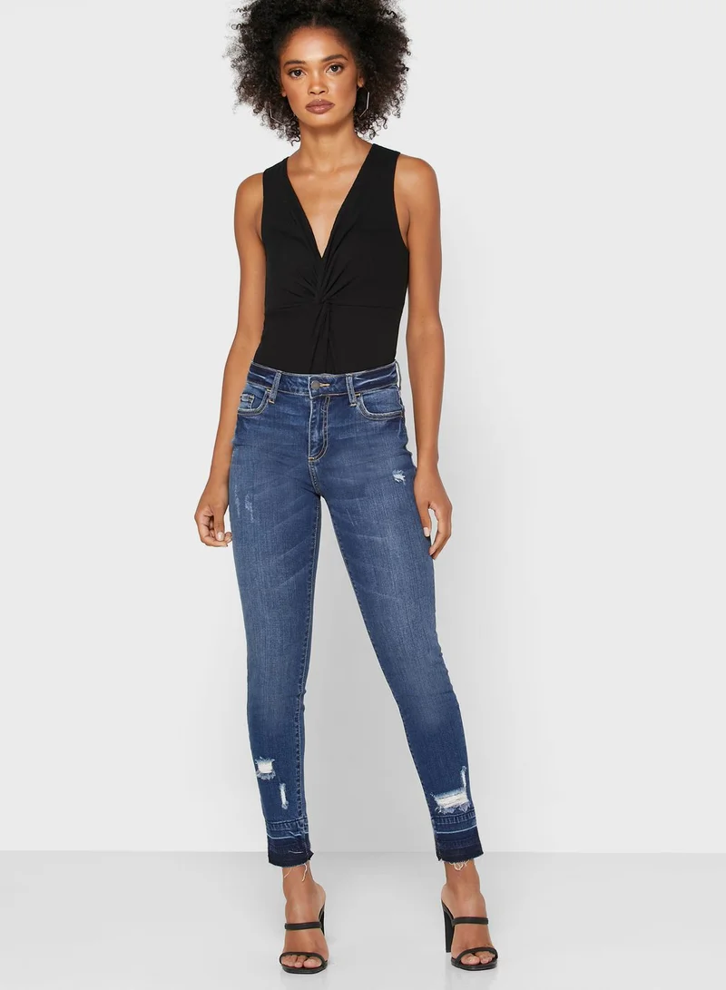 FOREVER 21 Ripped Skinny Jeans