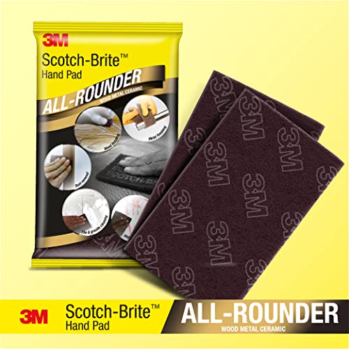 3M Scotch Brite All Rounder Hand Pad, 9"x6", Pack of 10, Surface Preperation, Cleaning, Deburring, Blending - Image 3