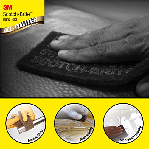 3M Scotch Brite All Rounder Hand Pad, 9"x6", Pack of 10, Surface Preperation, Cleaning, Deburring, Blending - Image 5