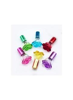 Generic 6PACK Colorful Rose Shaped Glass Perfume Bottle Kit,6ml Liquid Oil Cosmetic Container Portable Travel Refillable Spray Perfume Bottle Atomizer Empty Bottle Fragrance Bottle Reusable Beautiful  - Image 1